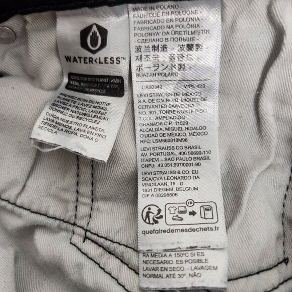 Levis Premium 511 Premium Slim Fit Jeans Men 34x32 Black Denim Faded Mid Rise - Picture 7 of 9